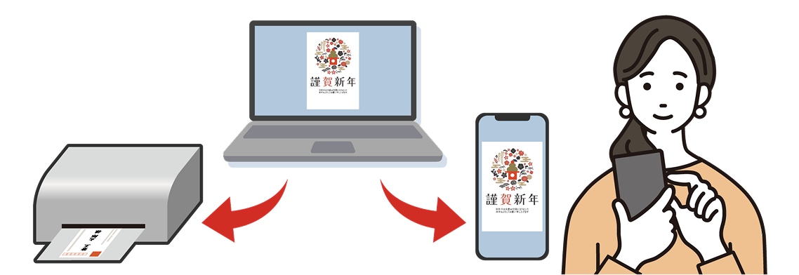 年賀状でもSNSでも