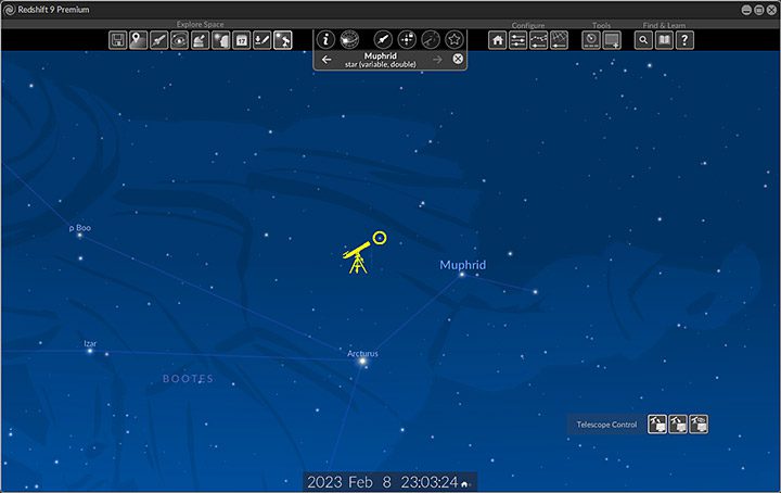 望遠鏡をコントロール