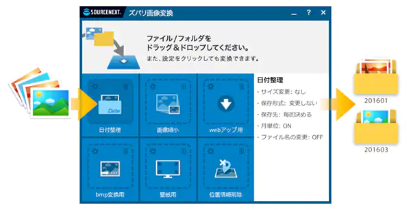 ドラッグ＆ドロップするだけで一発変換