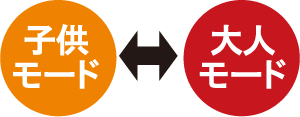 「大人モード」と「子供モード」付き