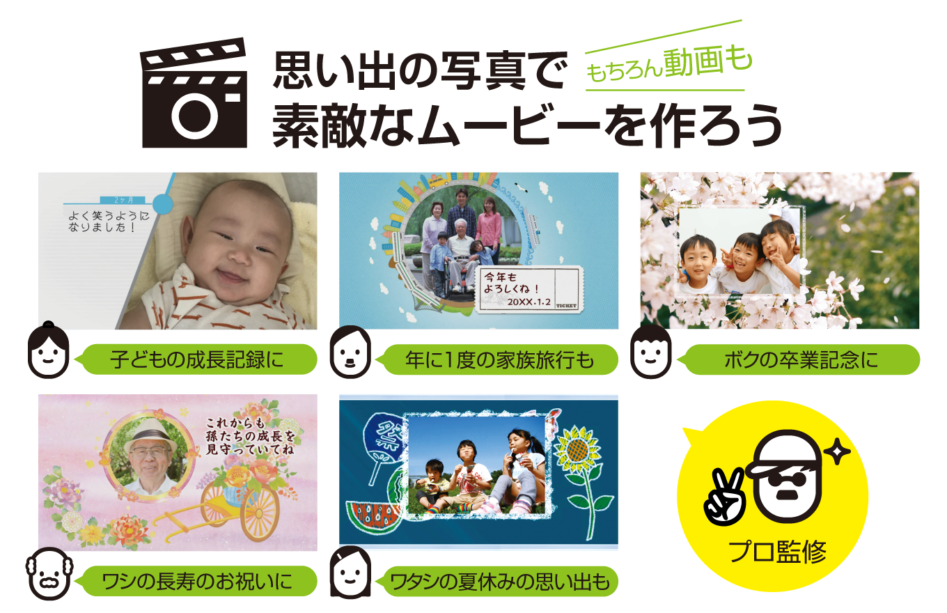 思い出をプロ並みのフォトムービーに