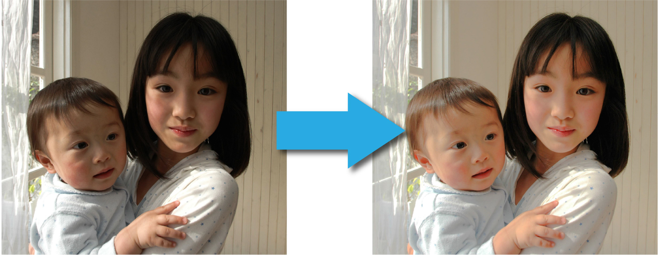 逆光もきれいに、「ブリリアンス」フィルタ